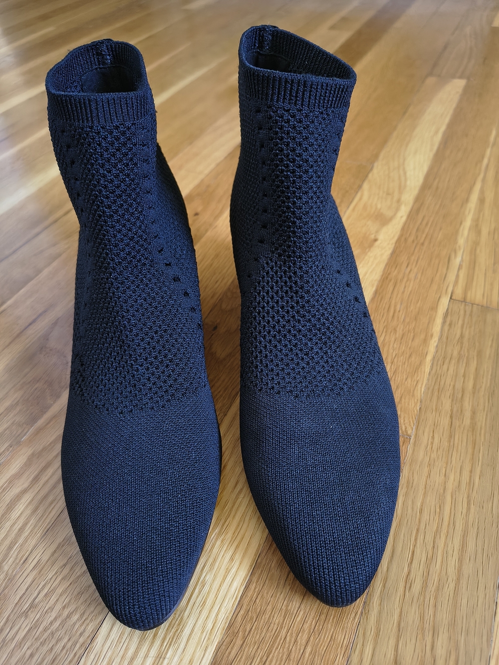Eileen Fisher Black Knit Sock Ankle Booties
